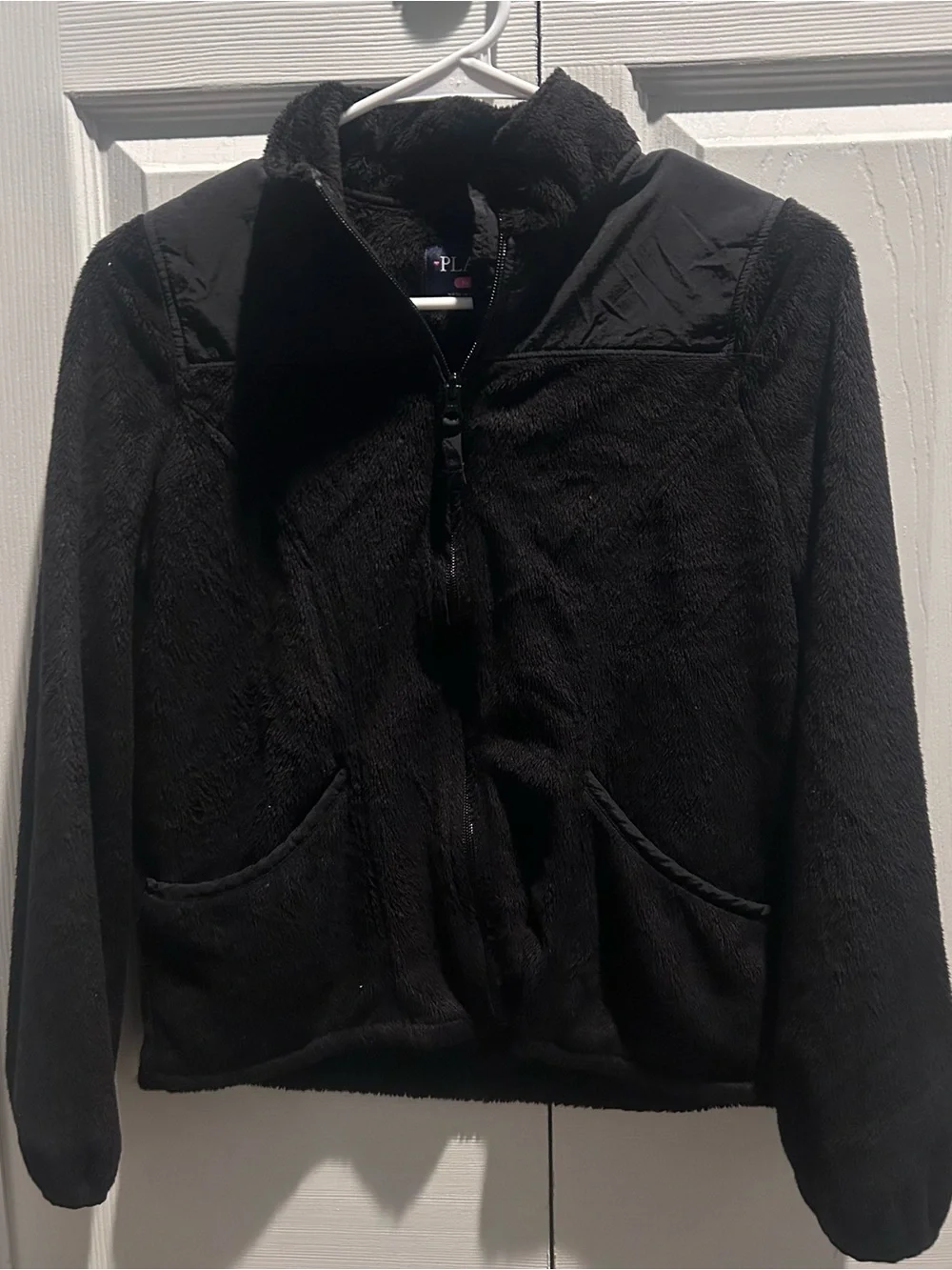 The Children's Place Black Plush Full-Zip Jacket